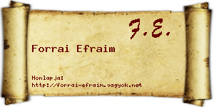 Forrai Efraim névjegykártya